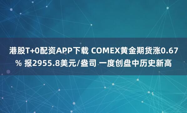 港股T+0配资APP下载 COMEX黄金期货涨0.67% 报2955.8美元/盎司 一度创盘中历史新高